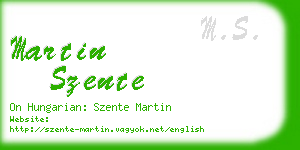 martin szente business card